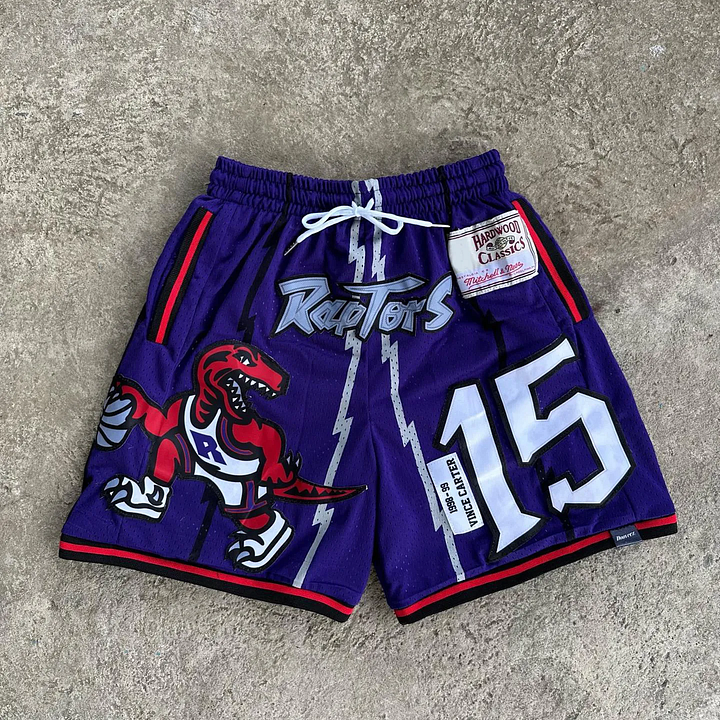 Patch casual mesh shorts