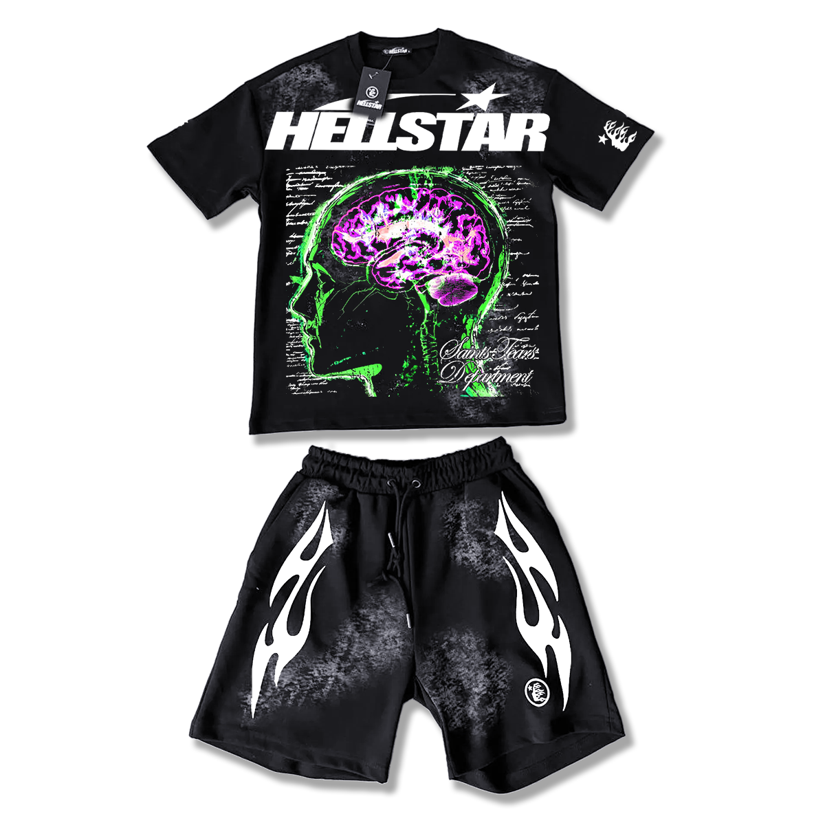 Unisex New Limited edition Hellstar T-Shirt And Shorts Co-Ord