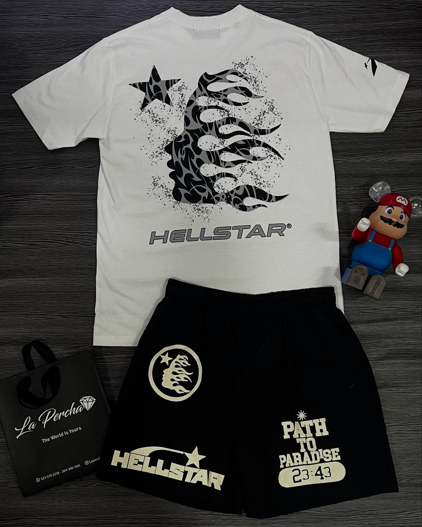 Unisex New Limited edition Hellstar T-Shirt And Shorts Co-Ord