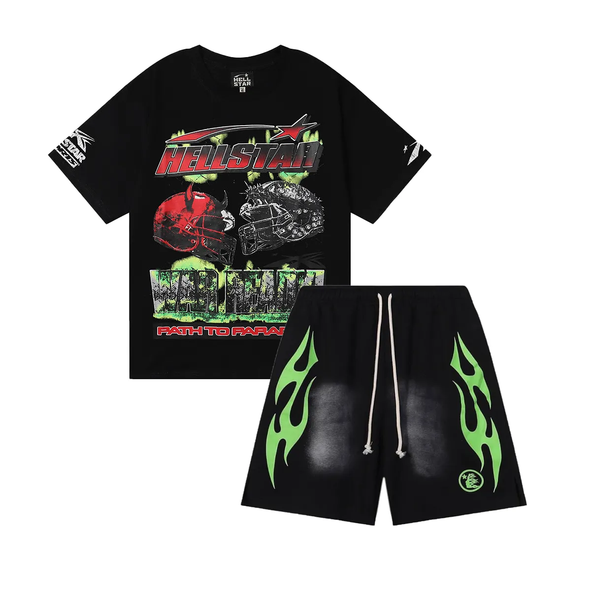 Unisex New Limited edition Hellstar T-Shirt And Shorts Co-Ord