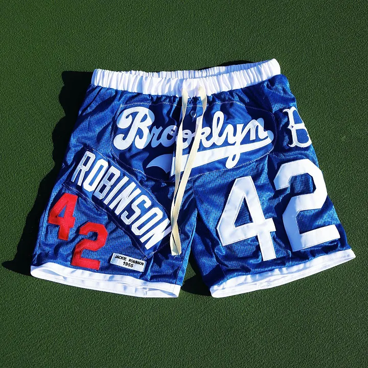 Patch casual mesh shorts