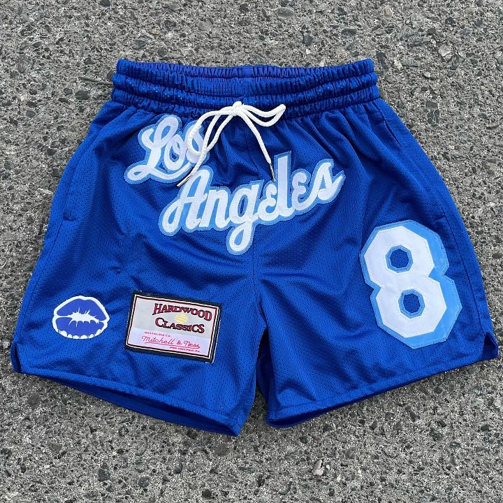 Patch casual mesh shorts