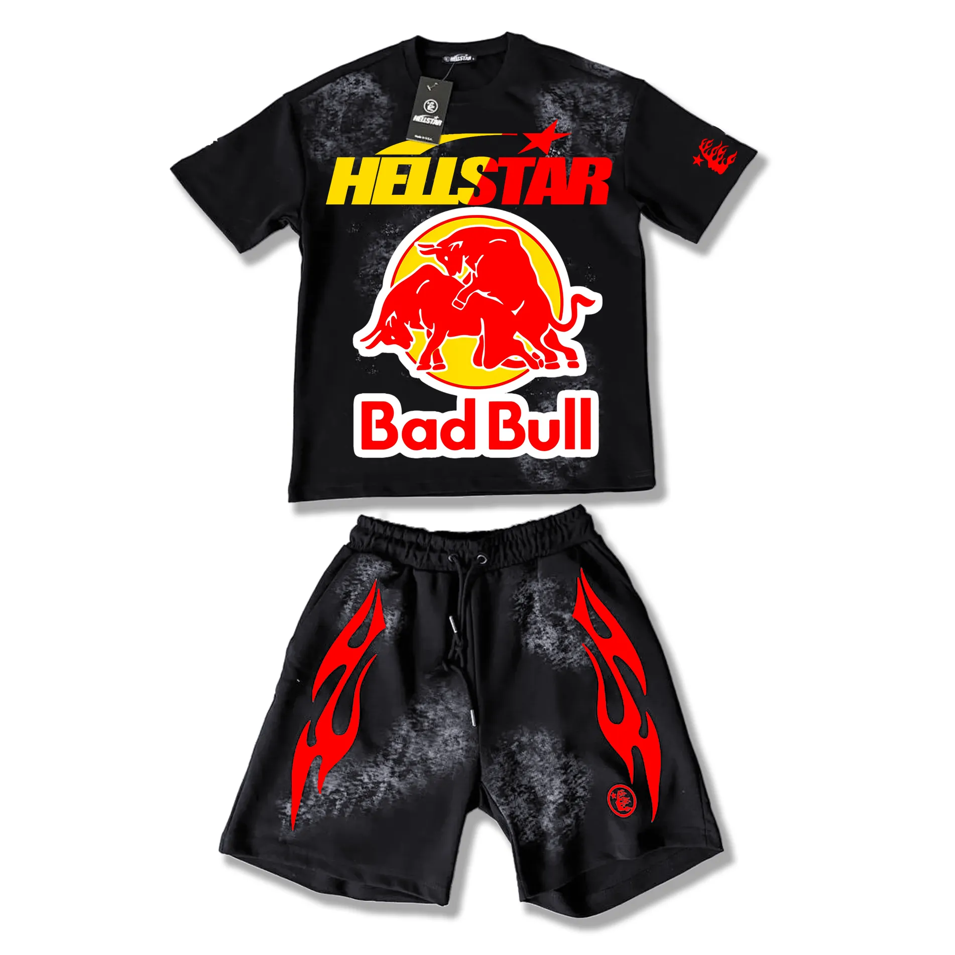 Unisex New Limited edition Hellstar T-Shirt And Shorts Co-Ord