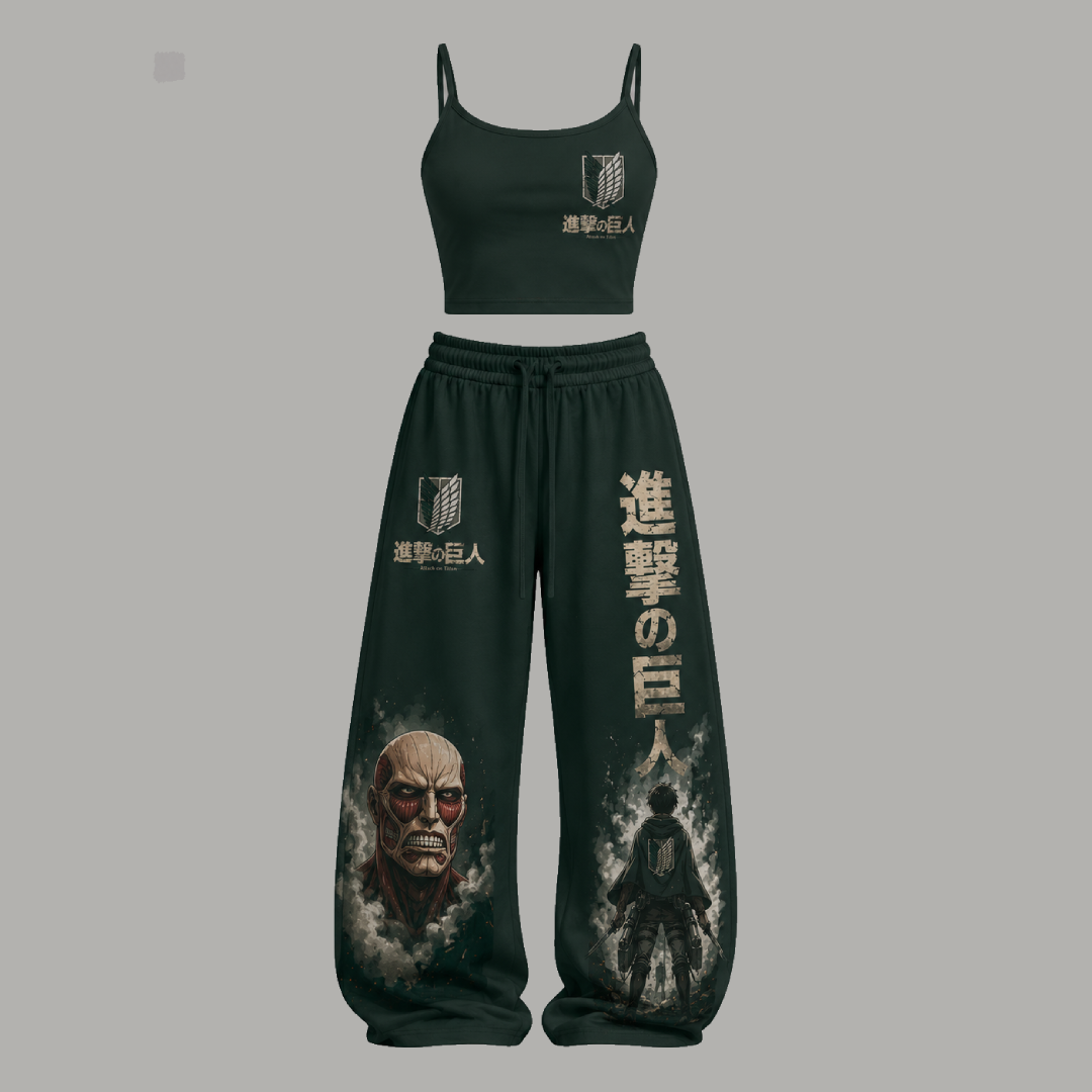 One Piece Top & Elasticated Trousers Two-Piece Set