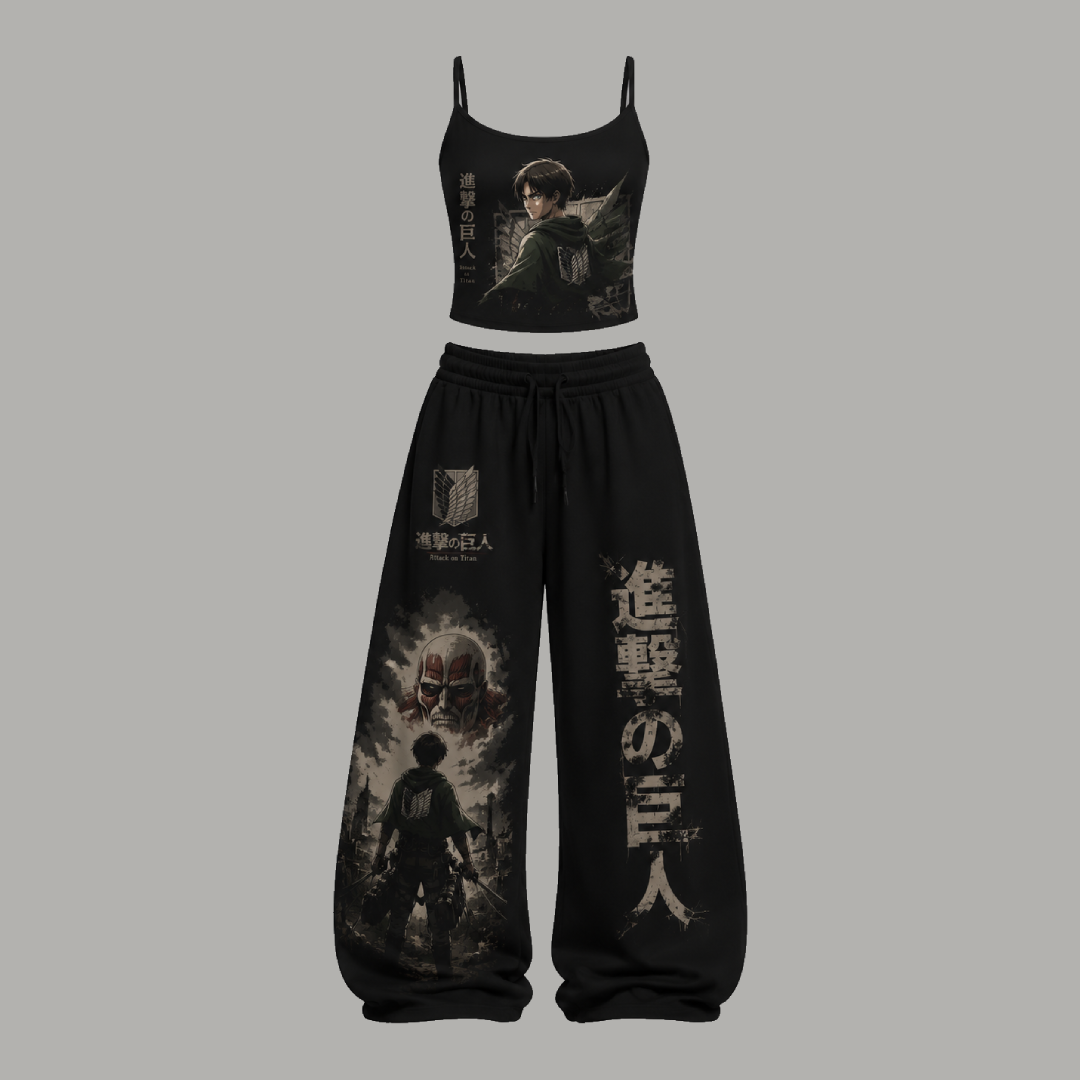 One Piece Top & Elasticated Trousers Two-Piece Set