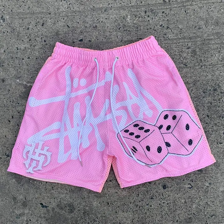 Patch casual mesh shorts