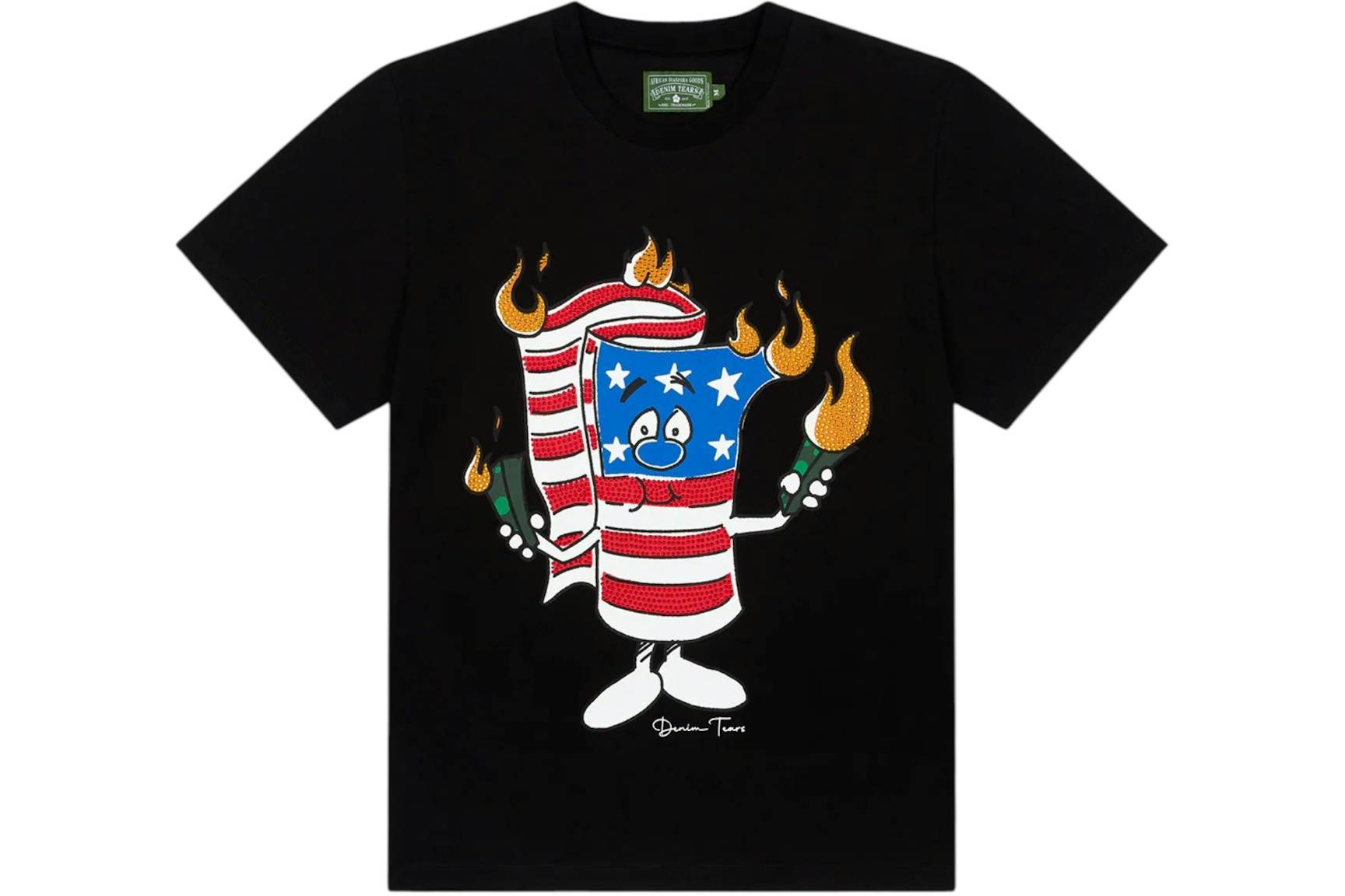 Denim Tears Classic 100%Cotton Tee T-Shirt Unisex Fit Washed