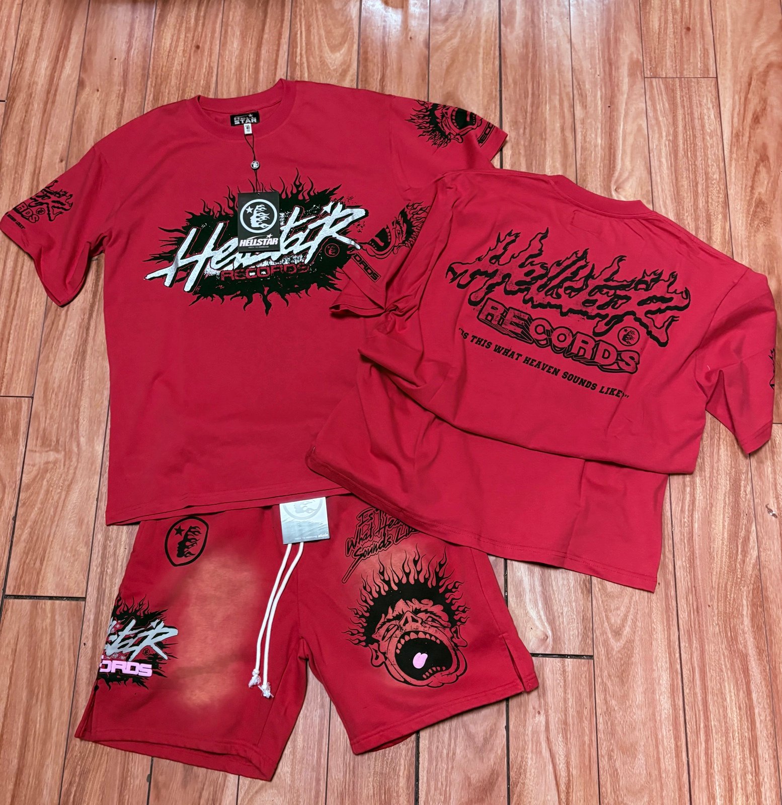 Unisex New Limited edition Hellstar T-Shirt And Shorts Co-Ord