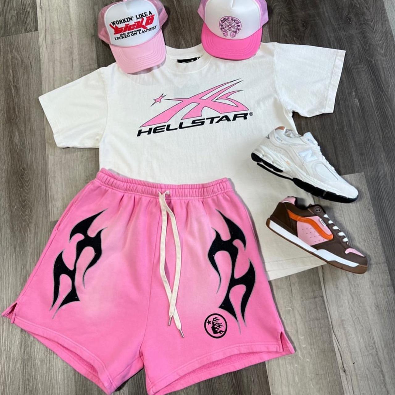 Unisex New Limited edition Hellstar T-Shirt And Shorts Co-Ord