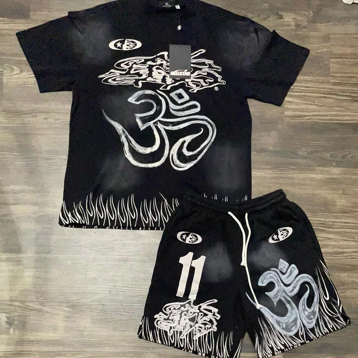 Unisex New Limited edition Hellstar T-Shirt And Shorts Co-Ord