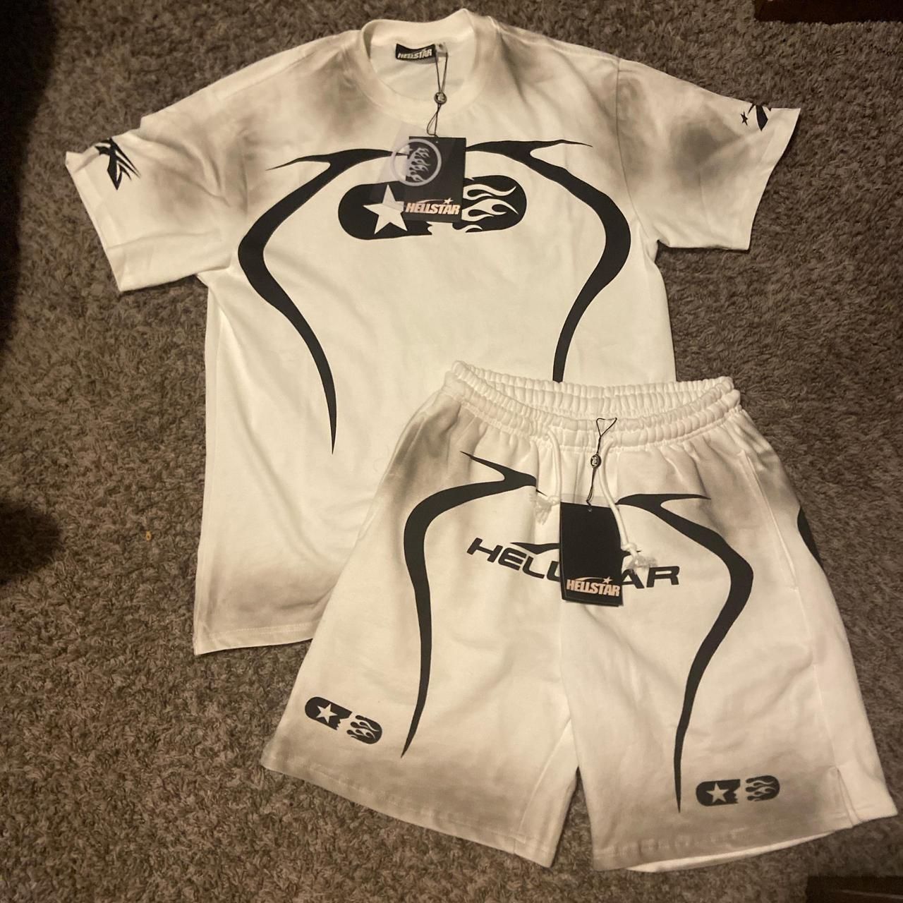 Unisex New Limited edition Hellstar T-Shirt And Shorts Co-Ord