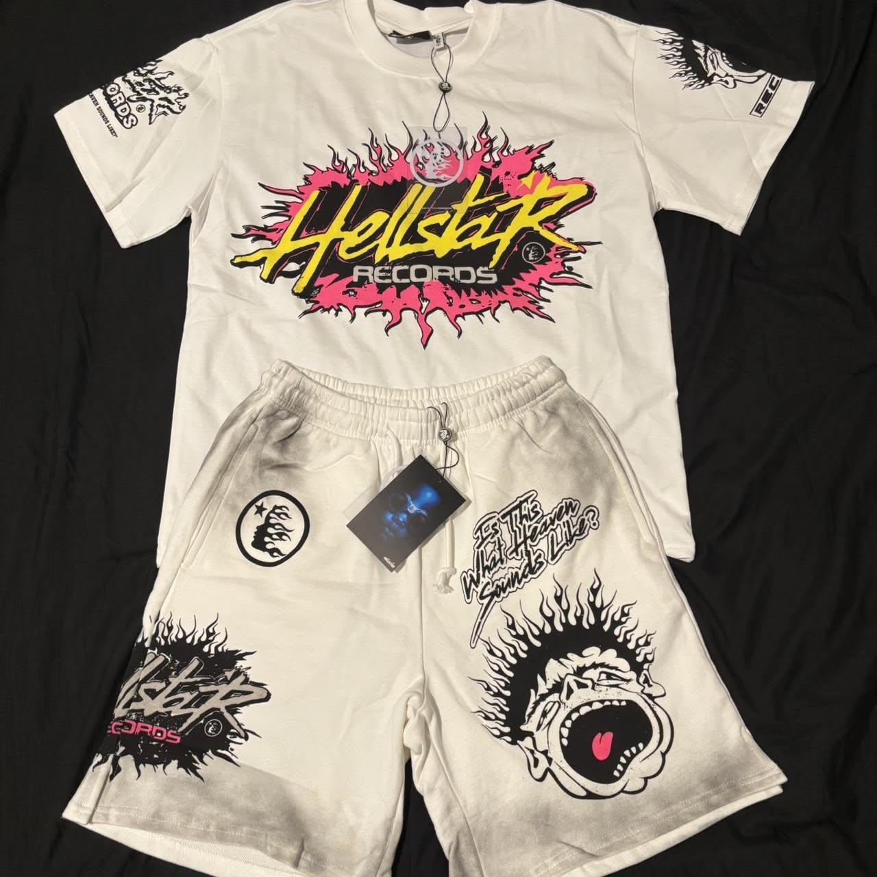 Unisex New Limited edition Hellstar T-Shirt And Shorts Co-Ord