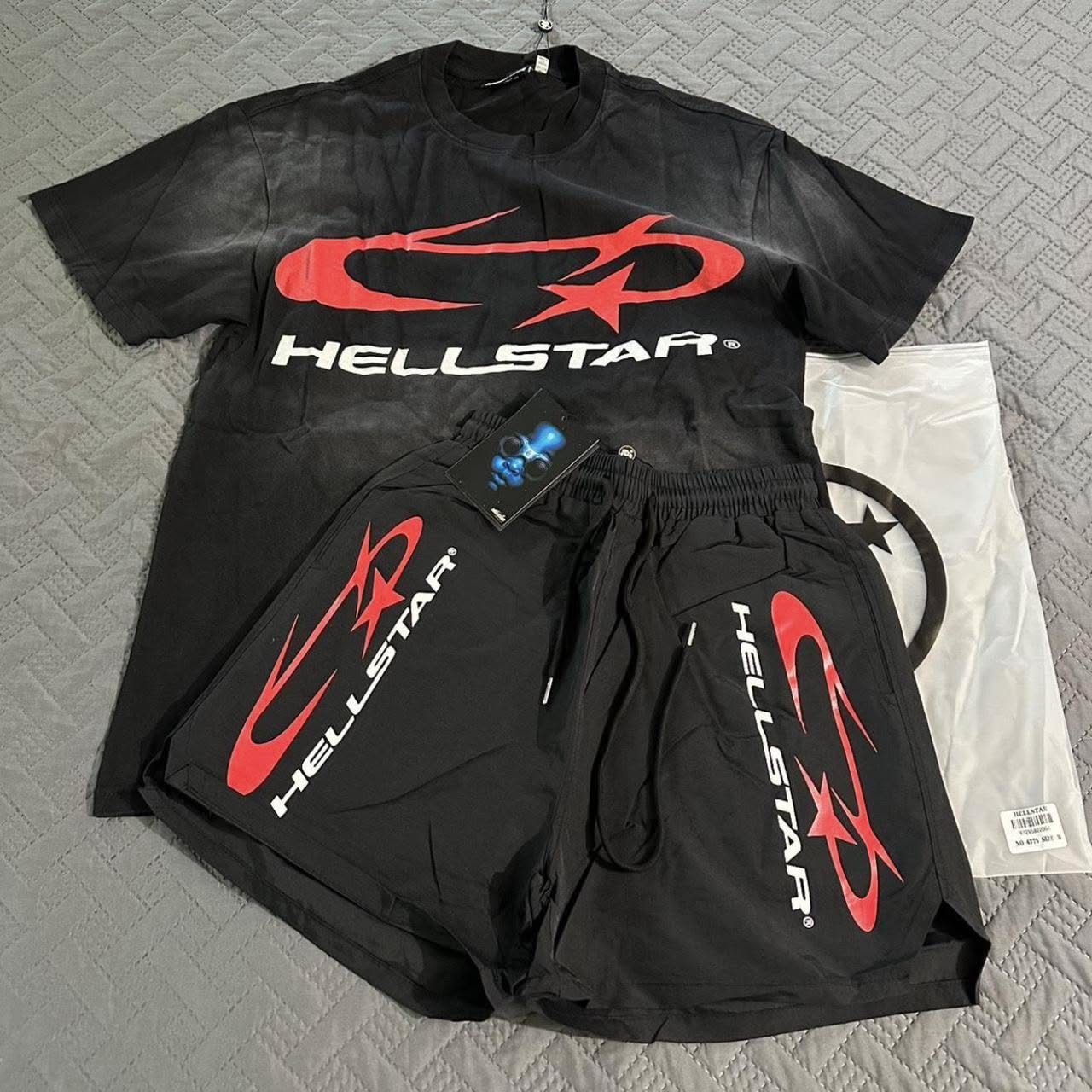 Unisex New Limited edition Hellstar T-Shirt And Shorts Co-Ord