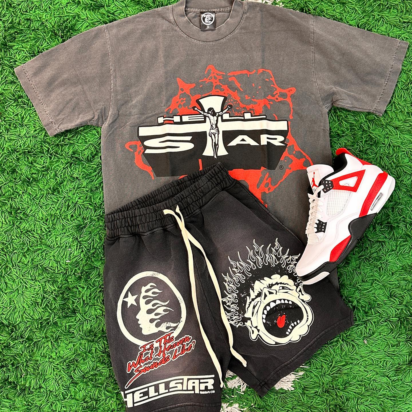 Unisex New Limited edition Hellstar T-Shirt And Shorts Co-Ord
