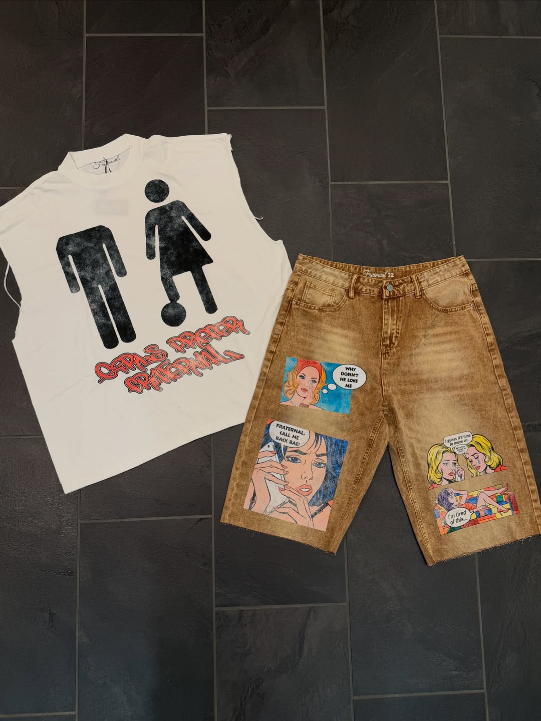 Mixed Emotion Classic Tank T-Shirt And Shorts Set Unisex