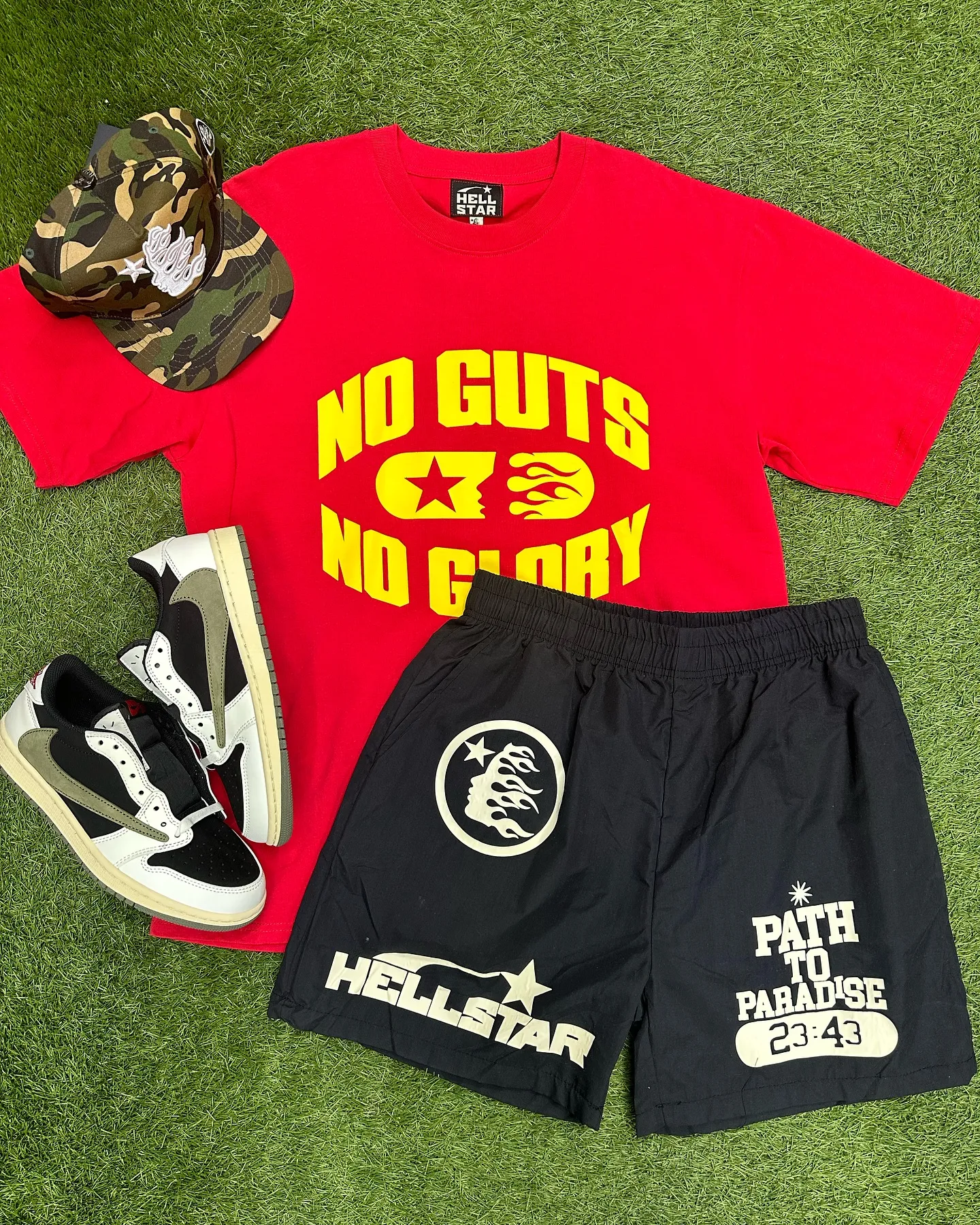 Unisex New Limited edition Hellstar T-Shirt And Shorts Co-Ord