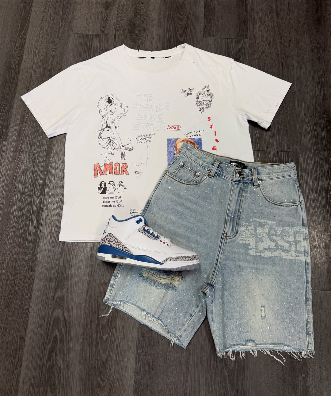 Mixed Emotion Classic T-Shirt And Shorts Set Unisex