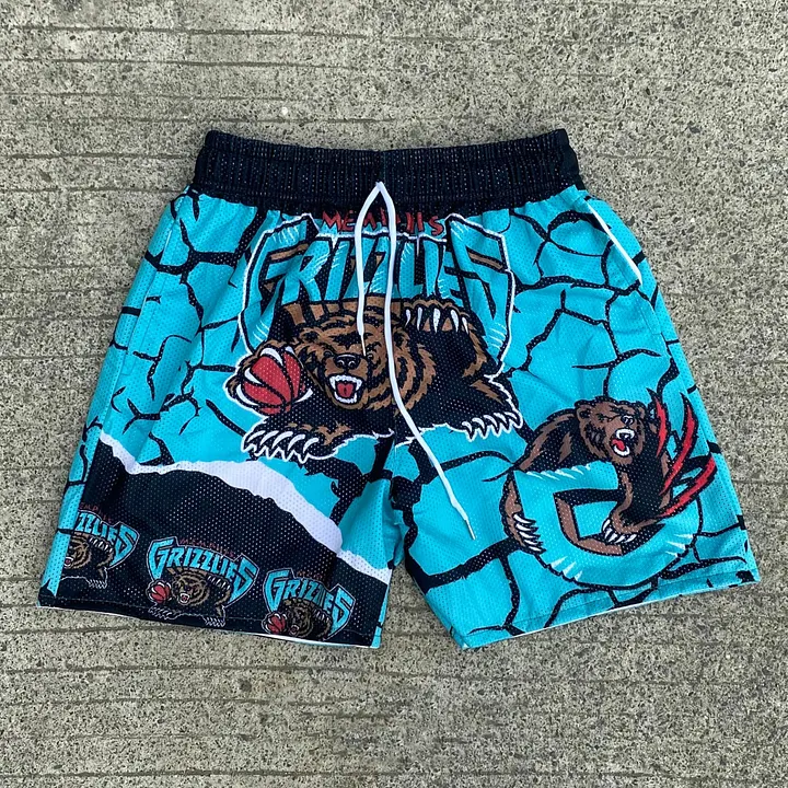 Patch casual mesh shorts