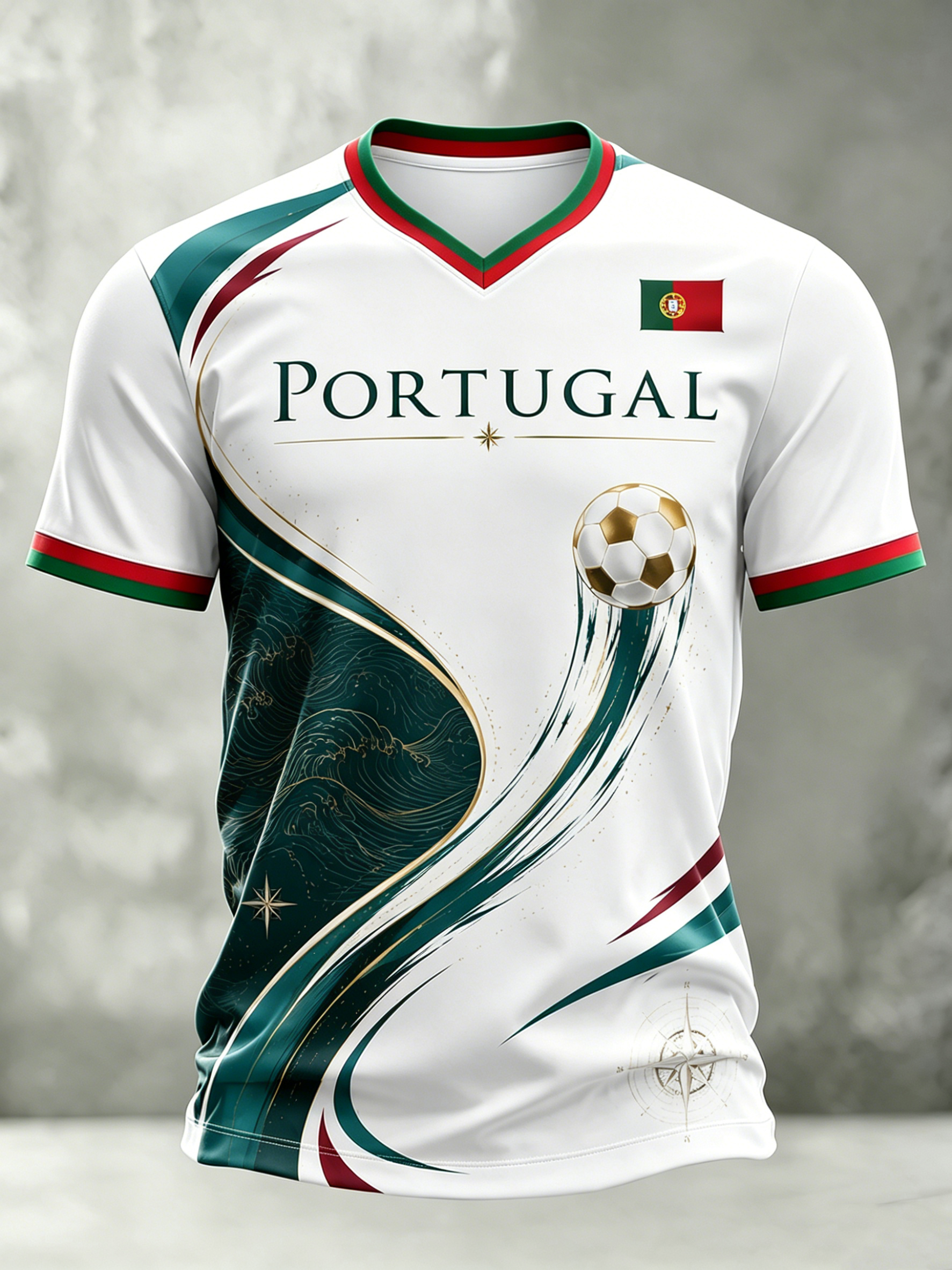 Men's Portugal Football Fan Art Print T-Shirt