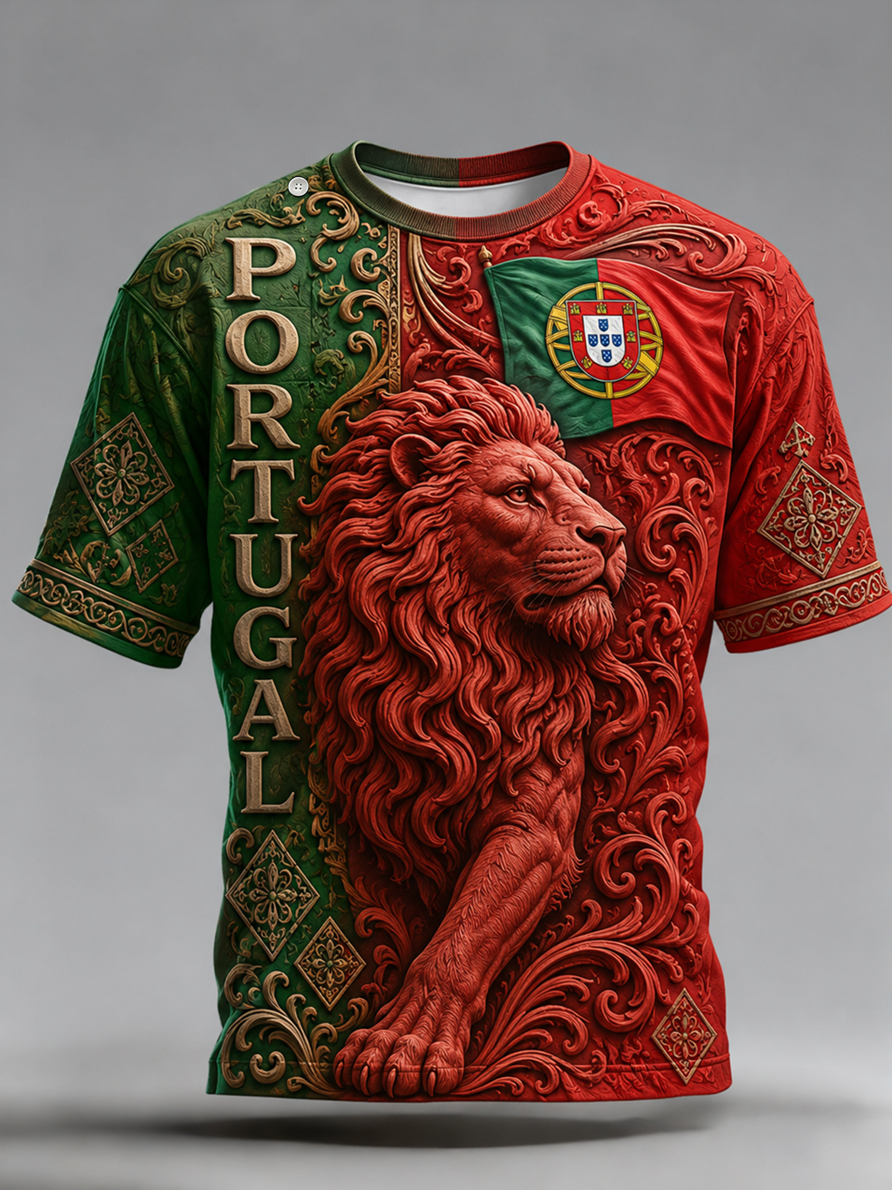 Men's Portugal Football Fan Art Print T-Shirt