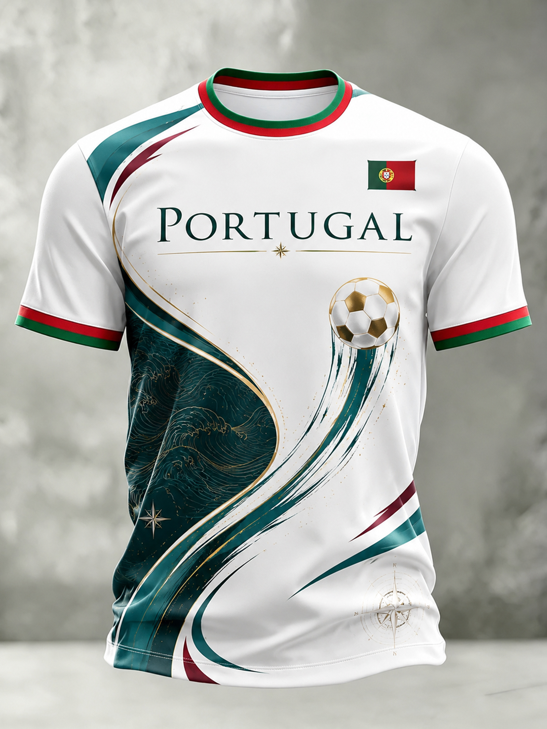 Men's Portugal Football Fan Art Print T-Shirt