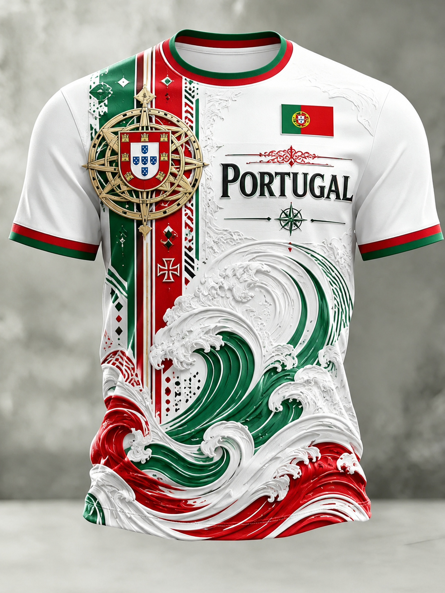 Men's Portugal Football Fan Art Print T-Shirt