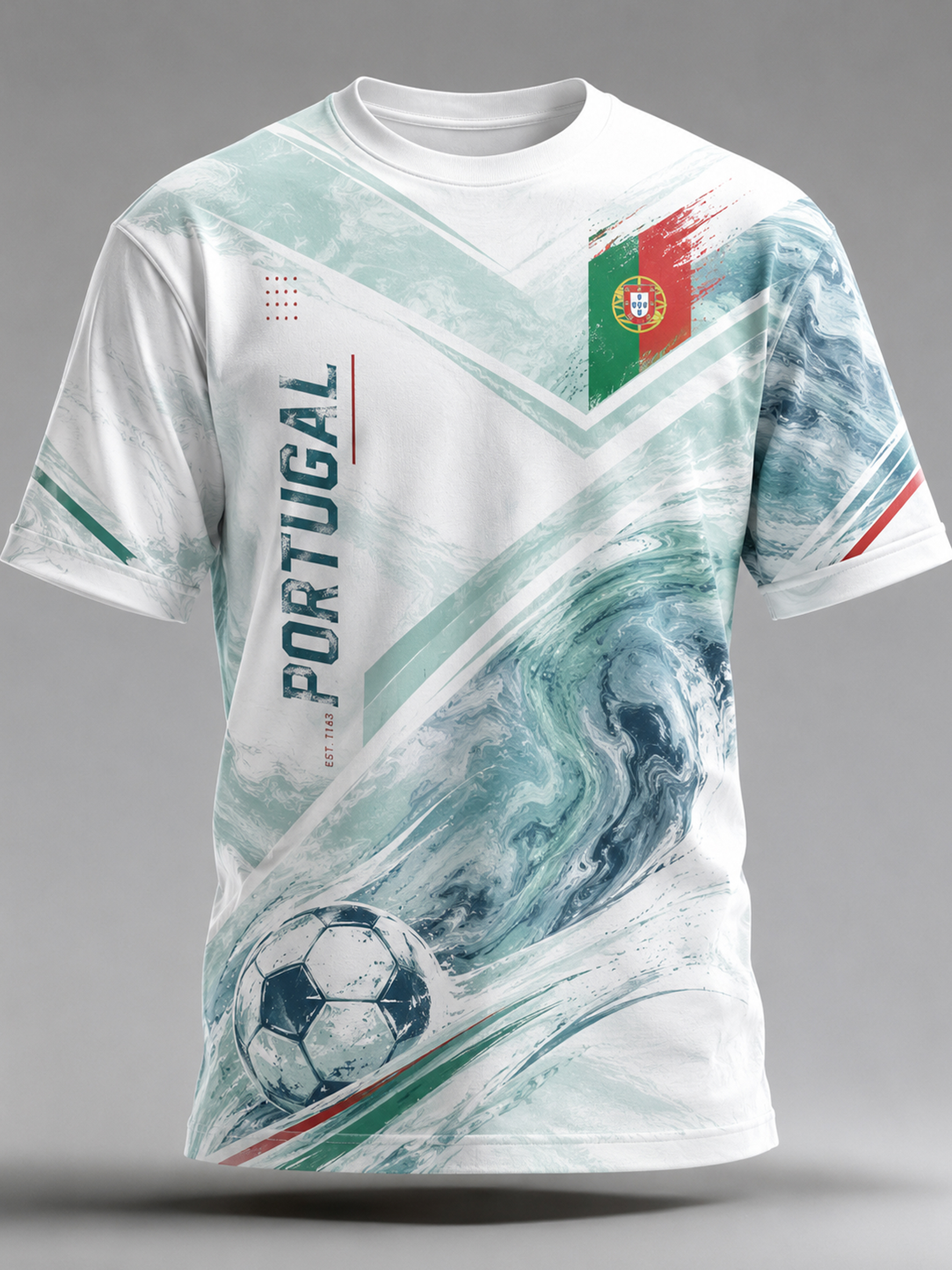 Men's Portugal Football Fan Art Print T-Shirt