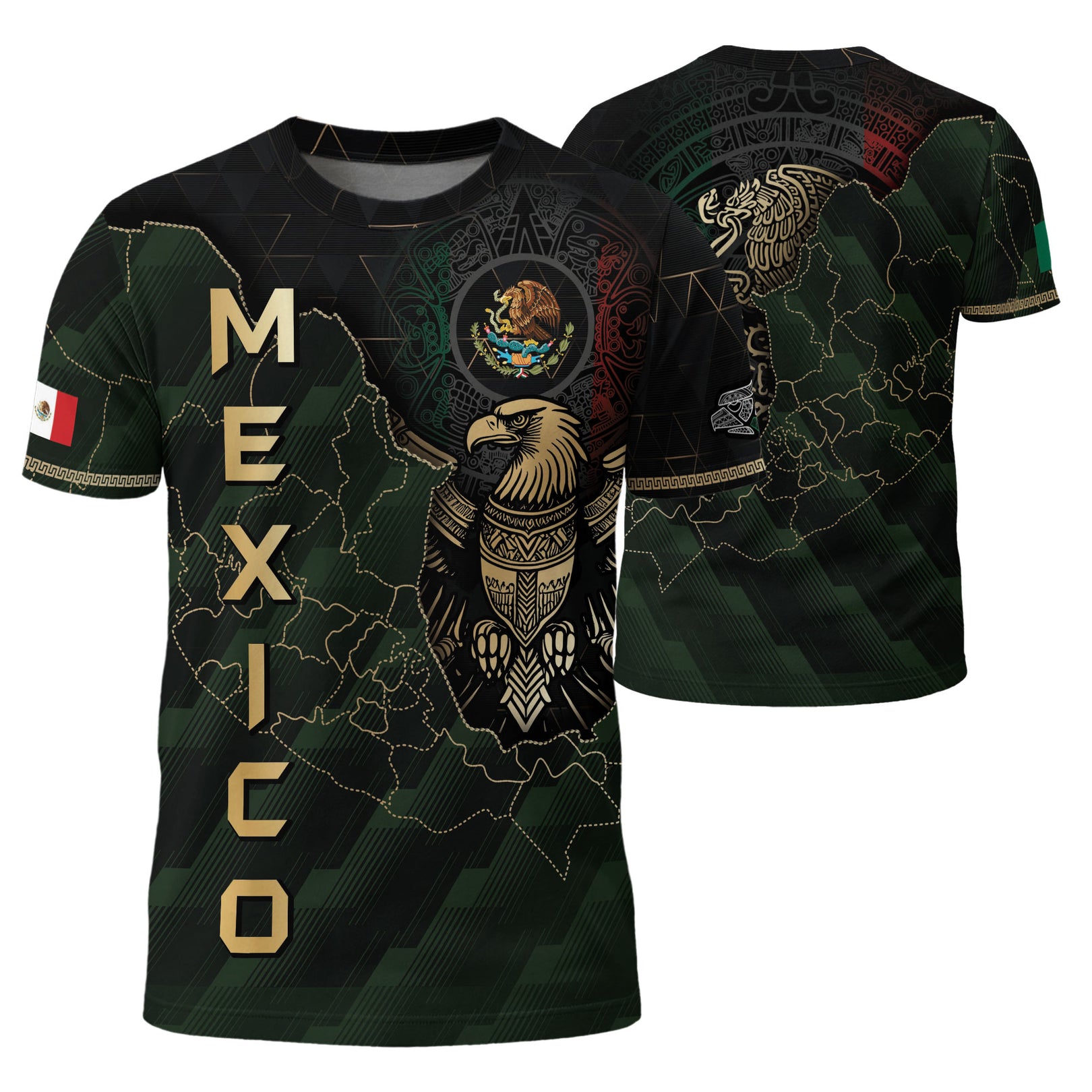 Men's Mexico Football Fan Printed Polo Shirt
