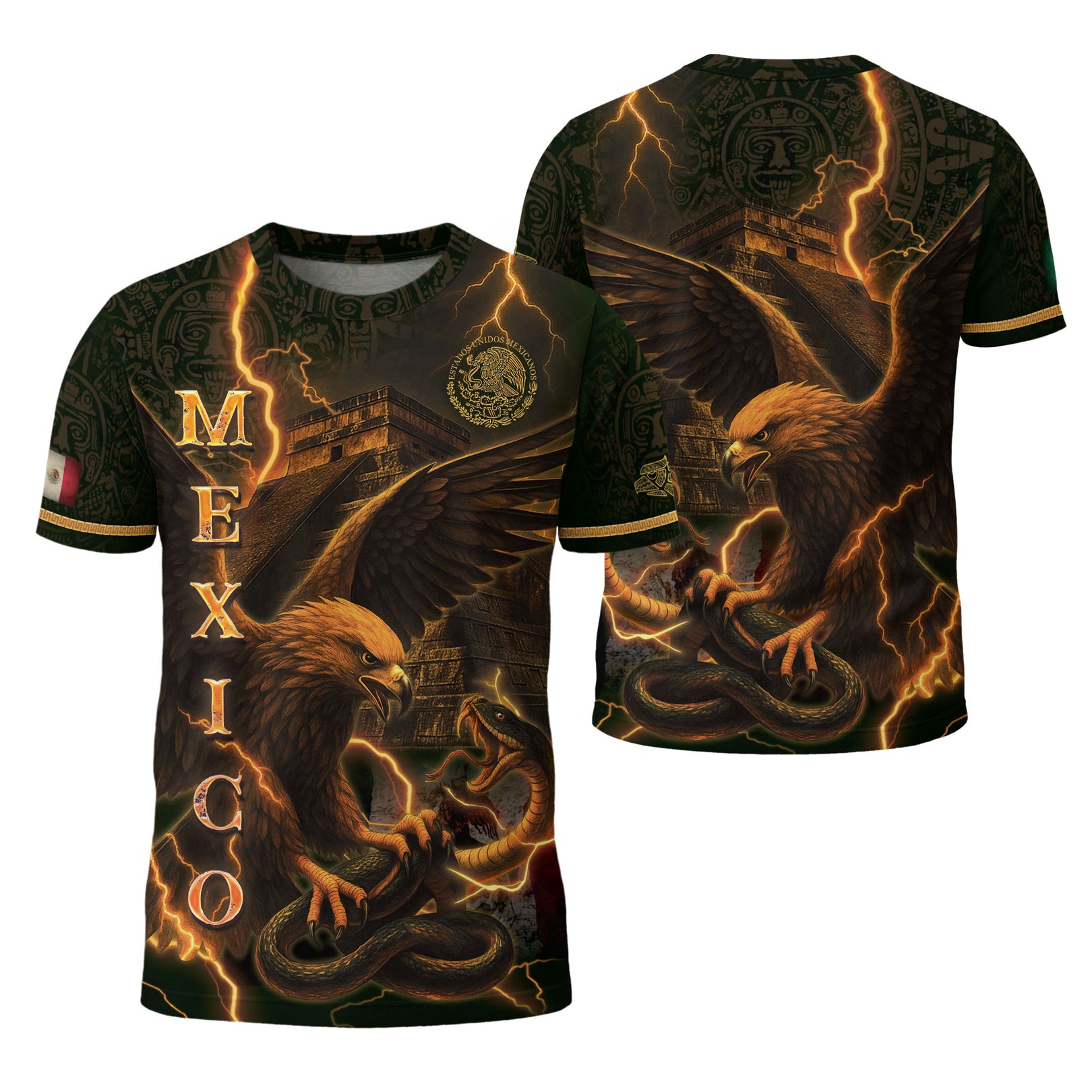 Men's Mexico Football Fan Printed Polo Shirt