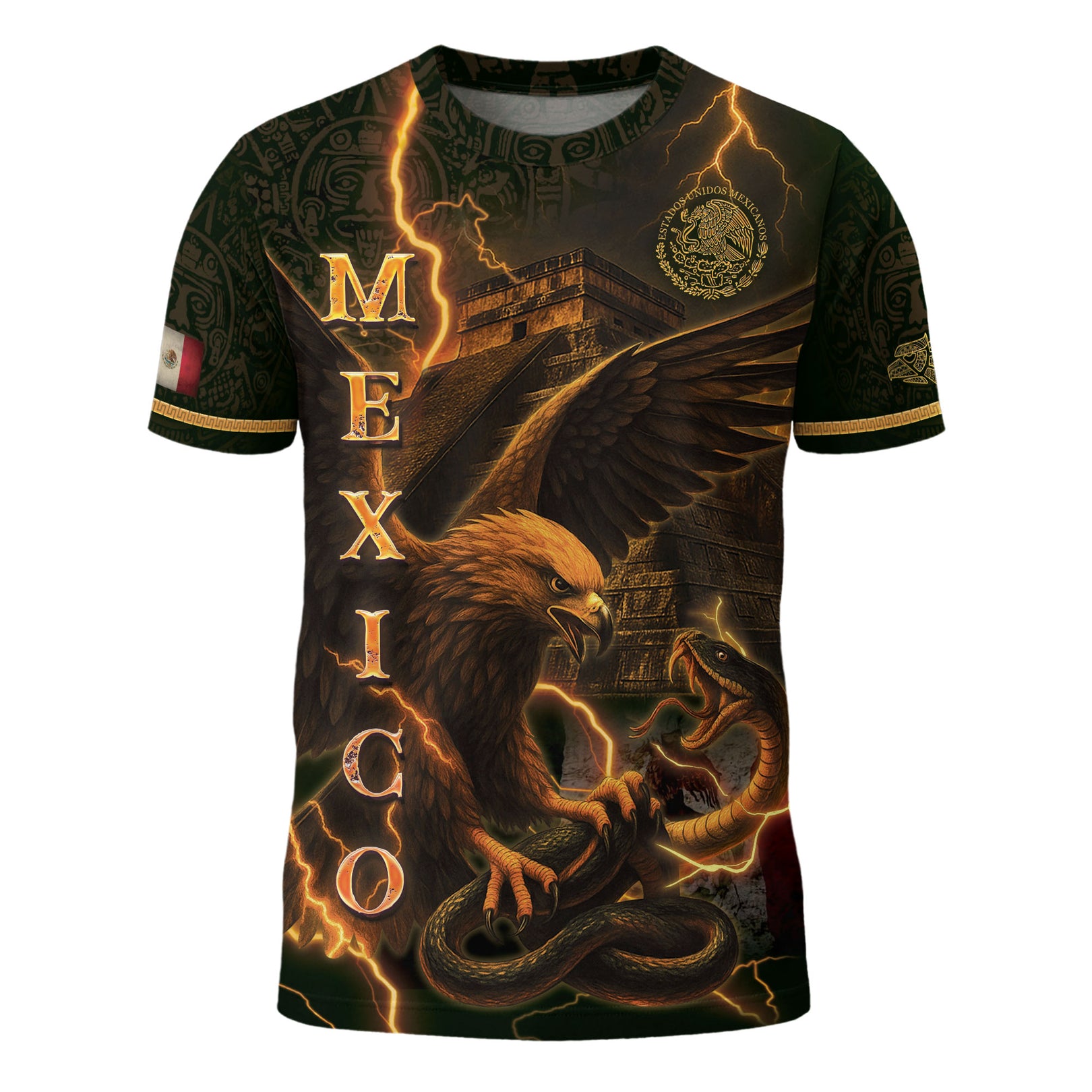 Men's Mexico Football Fan Printed Polo Shirt