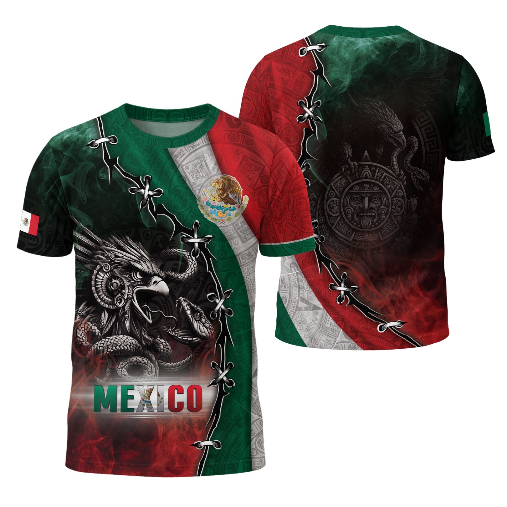 Men's Mexico Football Fan Printed Polo Shirt