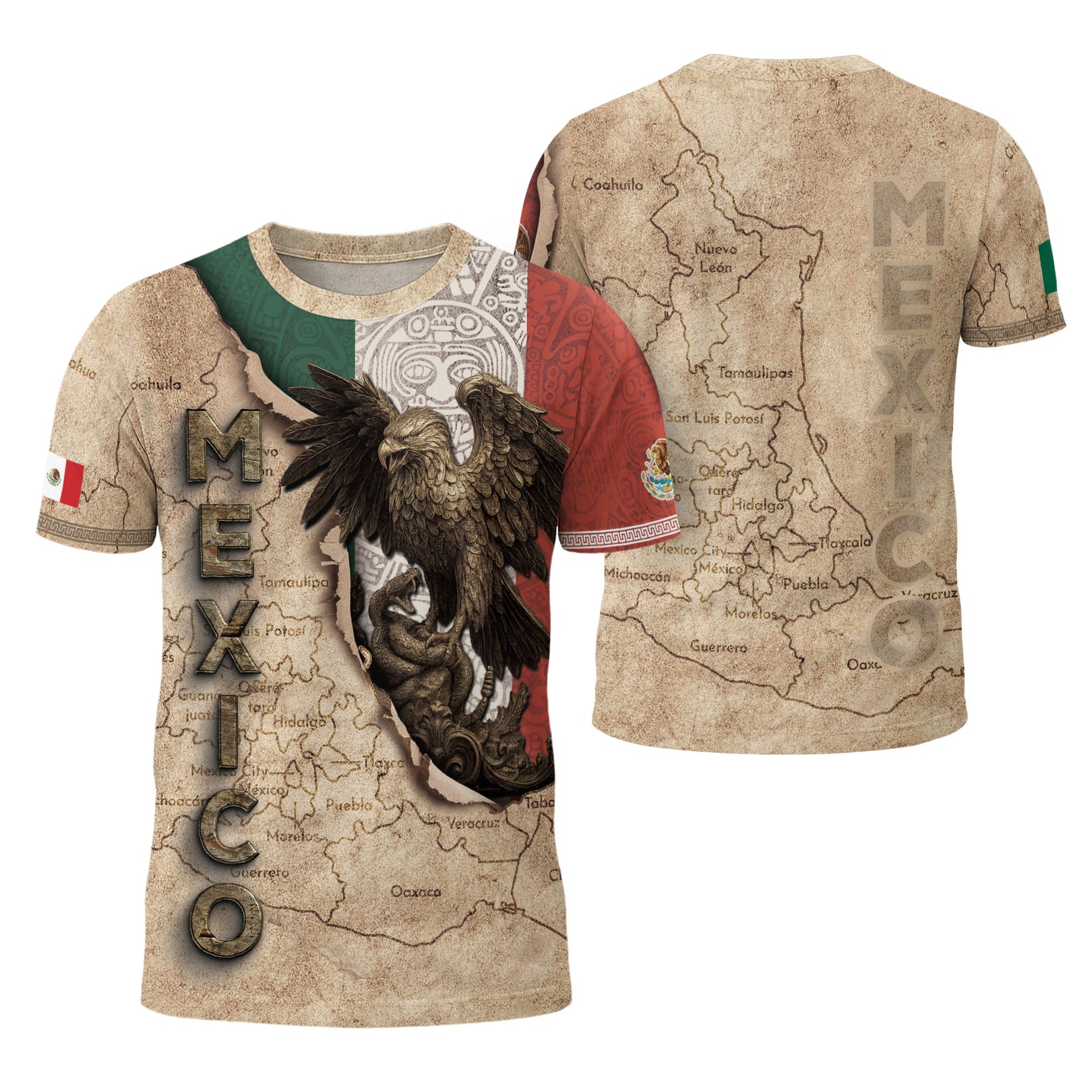 Men's Mexico Football Fan Printed Polo Shirt