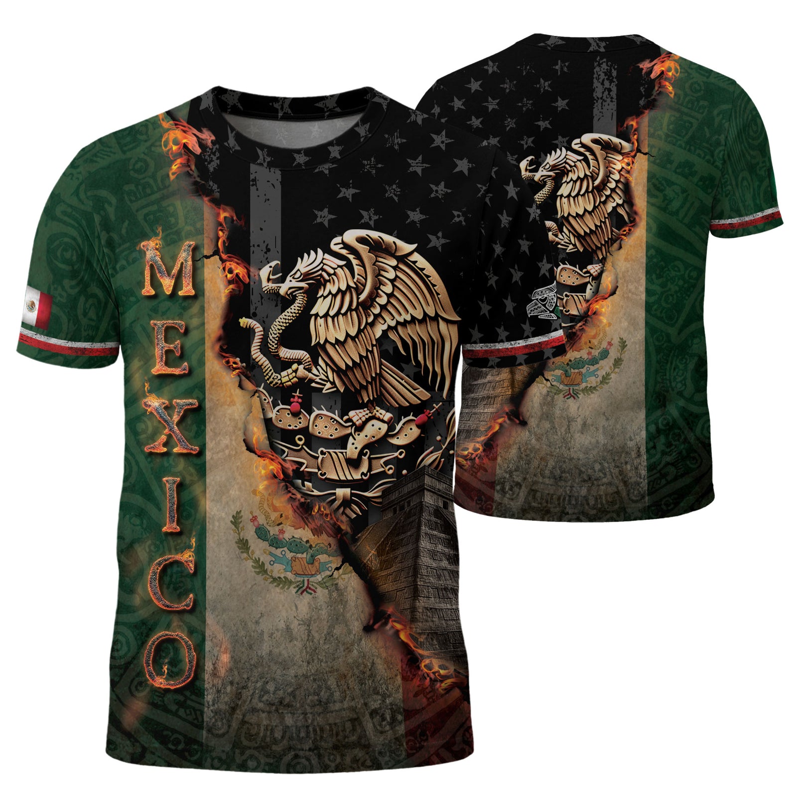Men's Mexico Football Fan Printed Polo Shirt