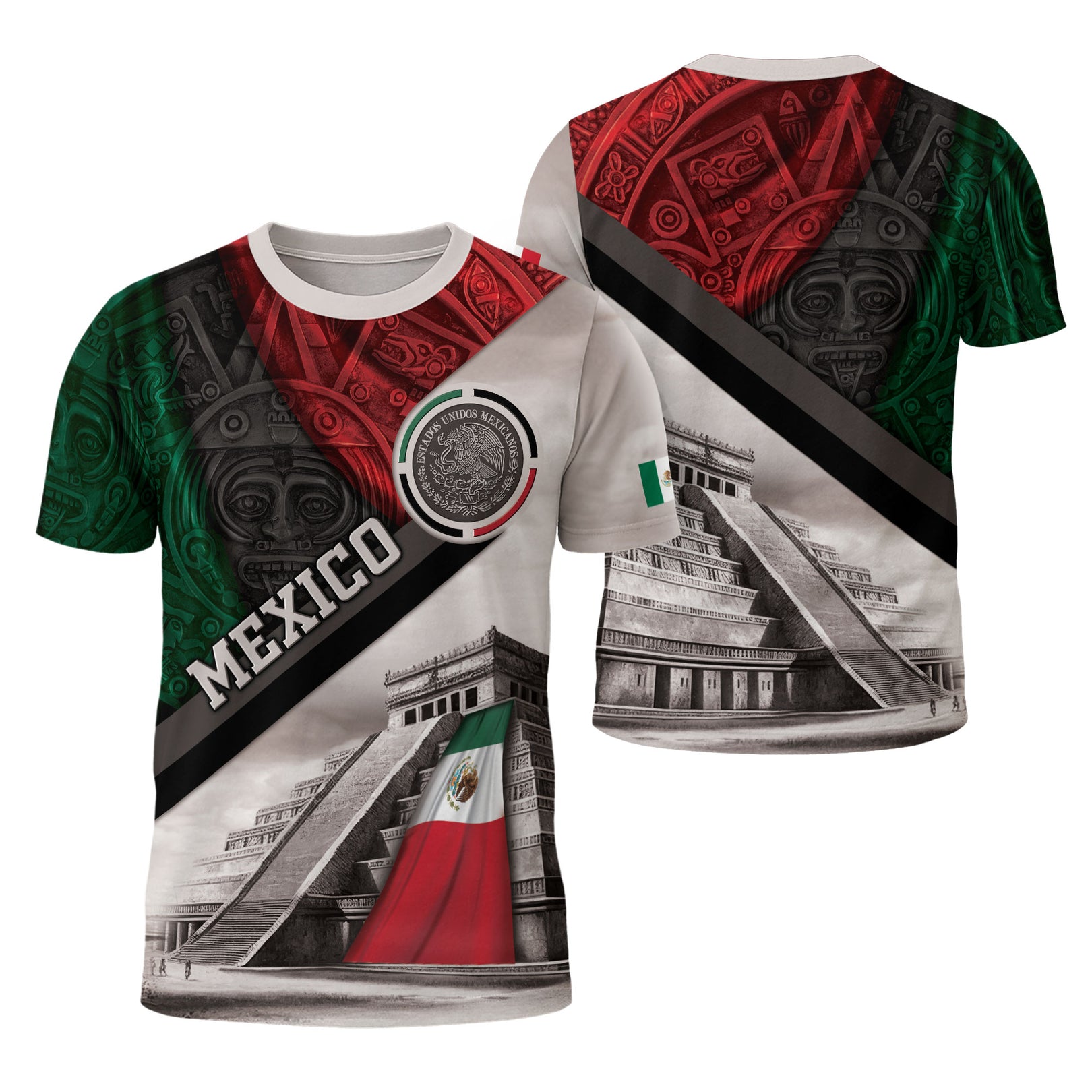 Men's Mexico Football Fan Printed Polo Shirt
