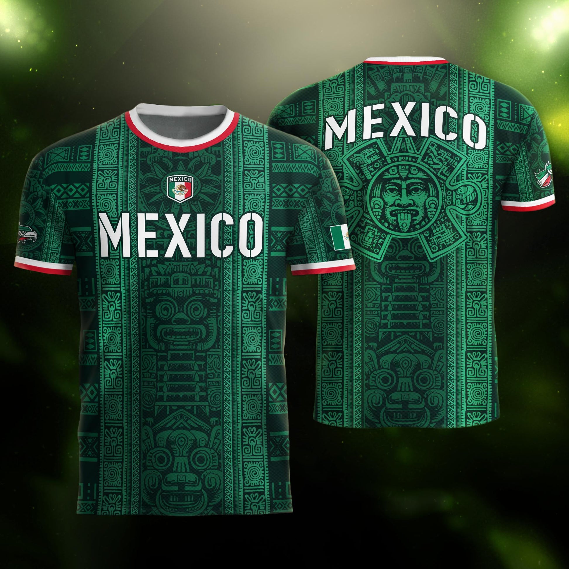 Men's Mexico Football Fan Printed Polo Shirt