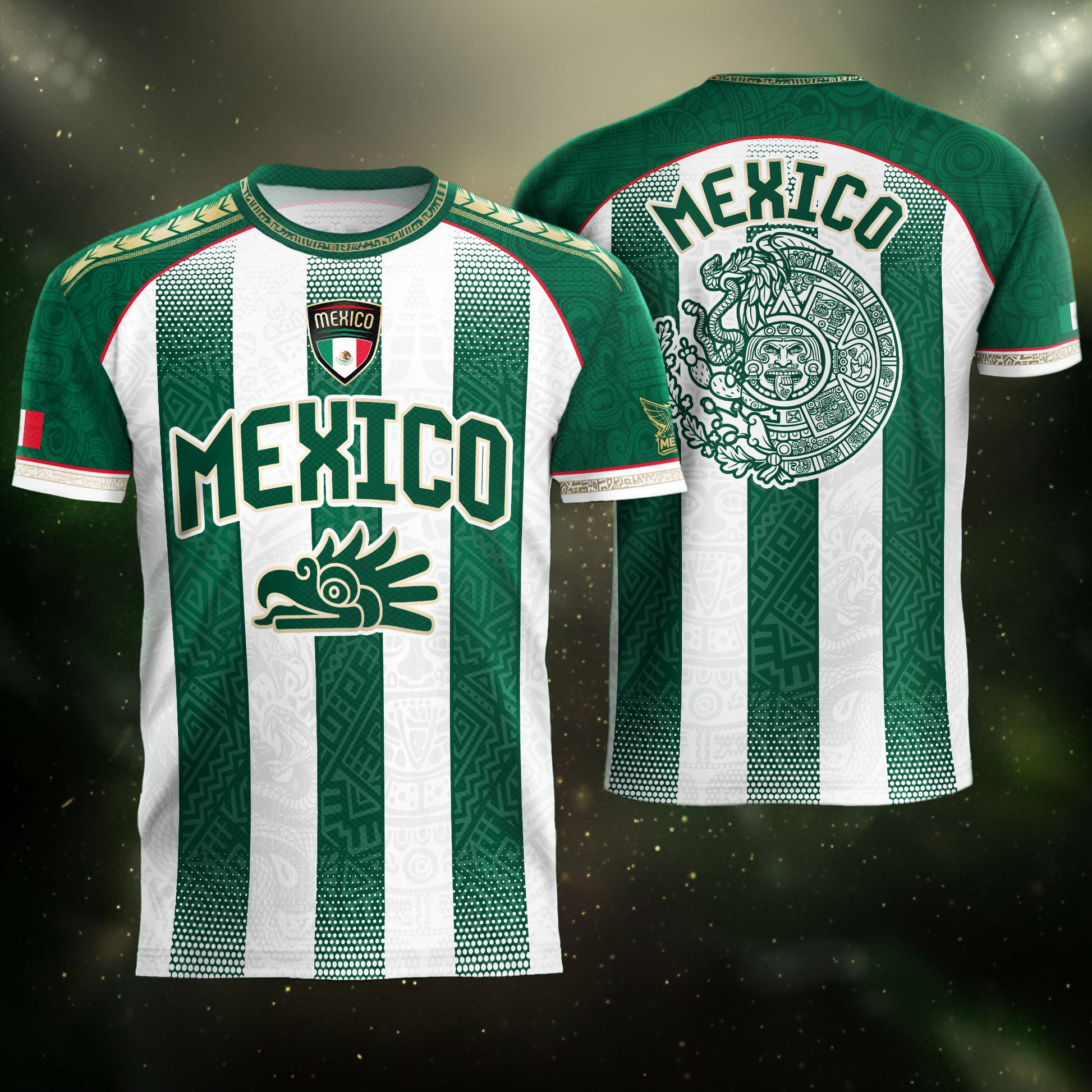 Men's Mexico Football Fan Printed Polo Shirt