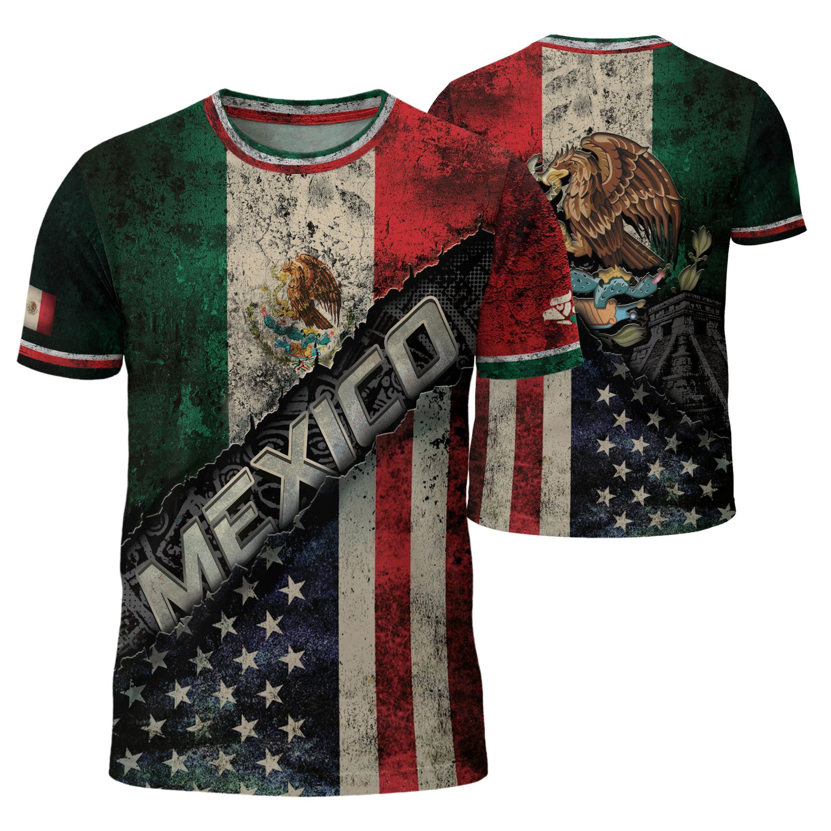 Men's Mexico Football Fan Printed Polo Shirt