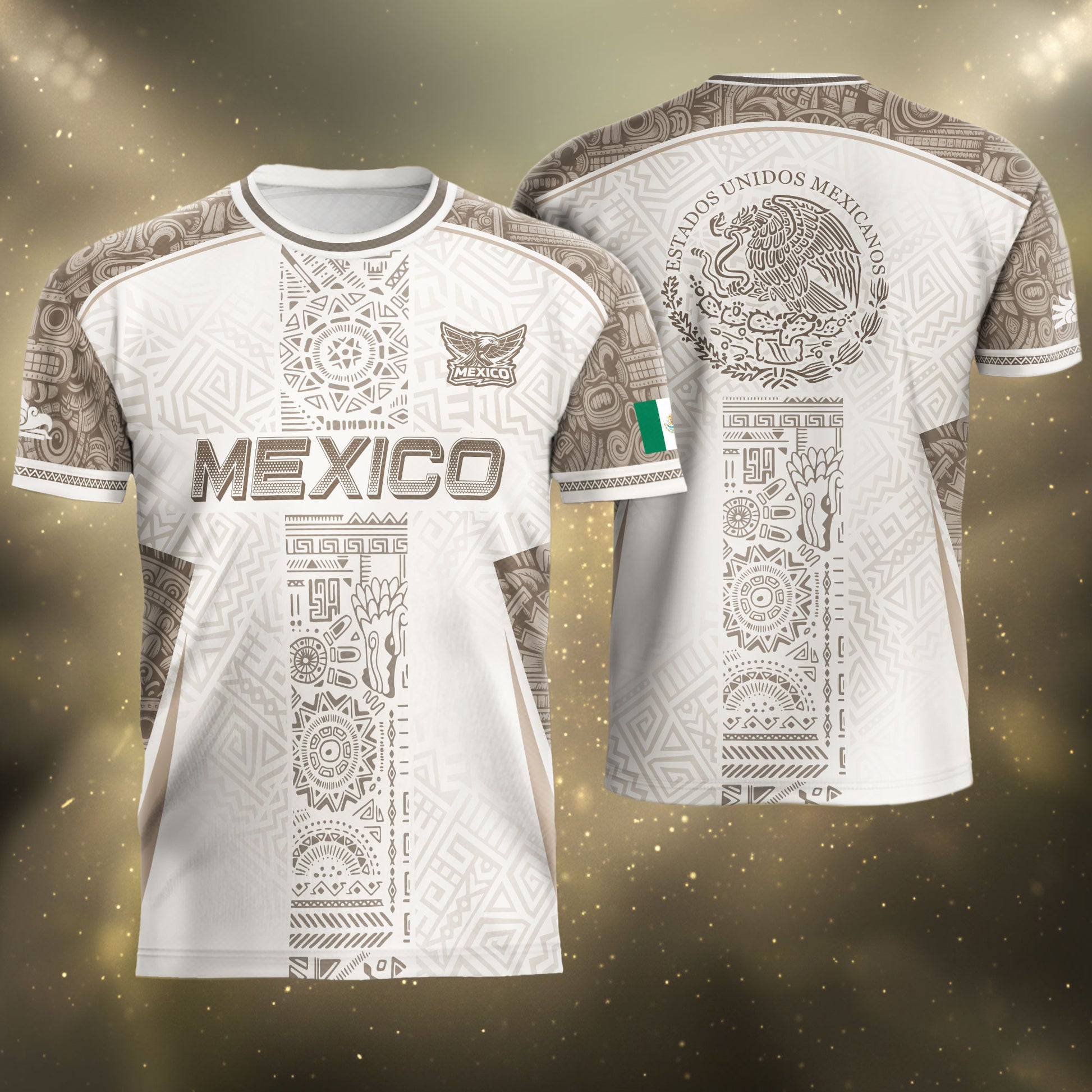 Men's Mexico Football Fan Printed Polo Shirt