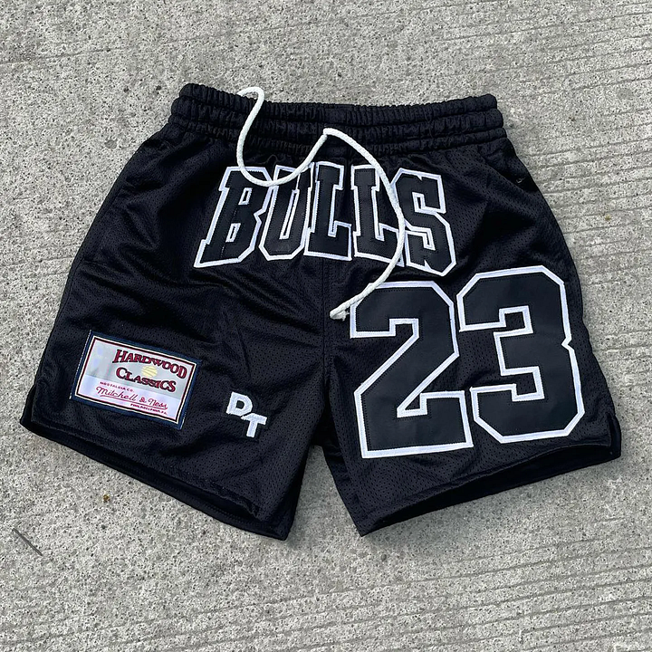 Patch casual mesh shorts