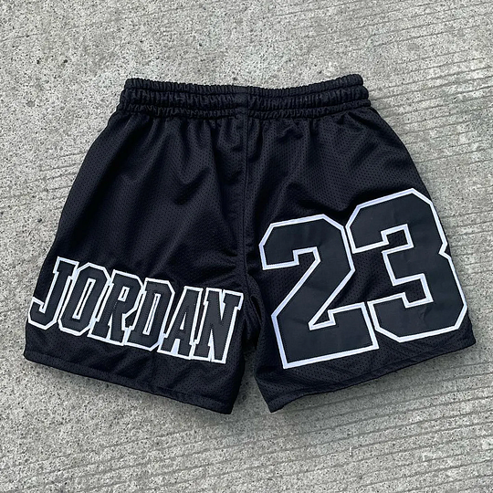 Patch casual mesh shorts