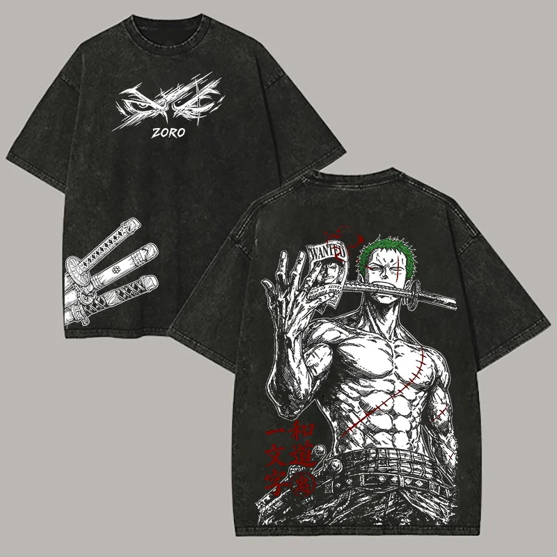 One Piece Roronoa Zoro Japanese Washed T-shirt