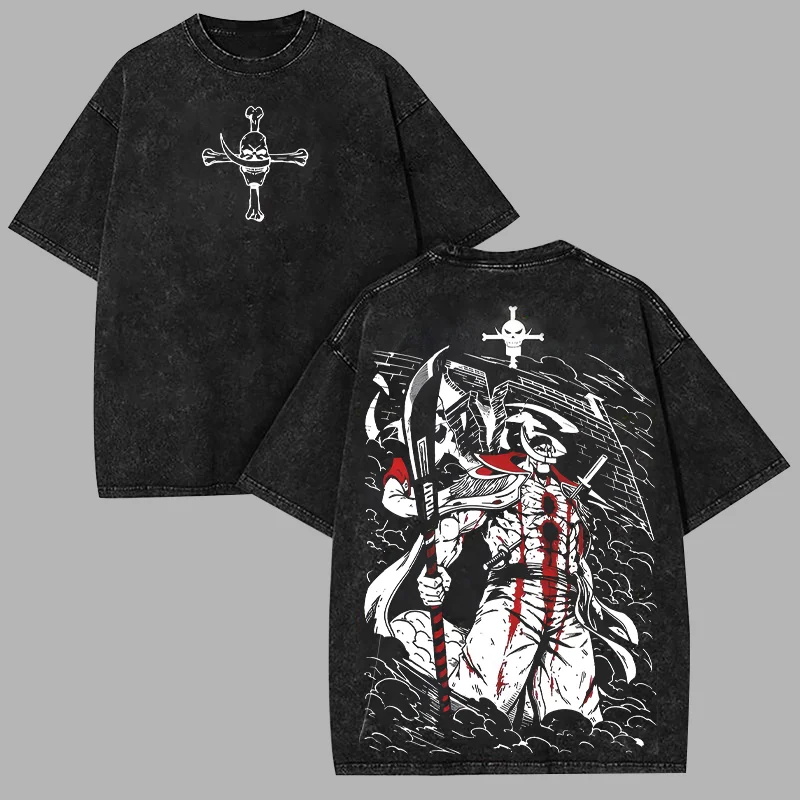 One Piece Whitebeard Edward Newgate Japanese Washed T-shirt
