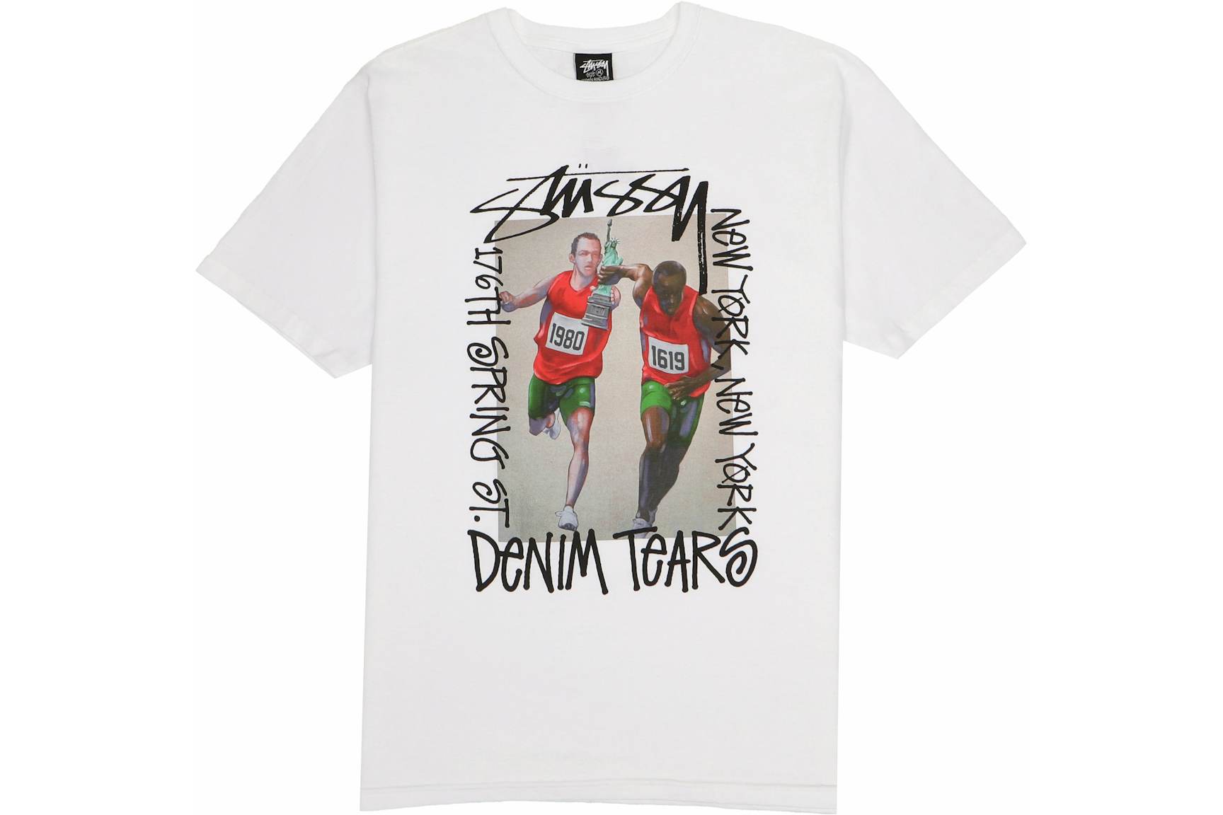 Denim Tears Classic 100%Cotton Tee T-Shirt Unisex Fit Washed