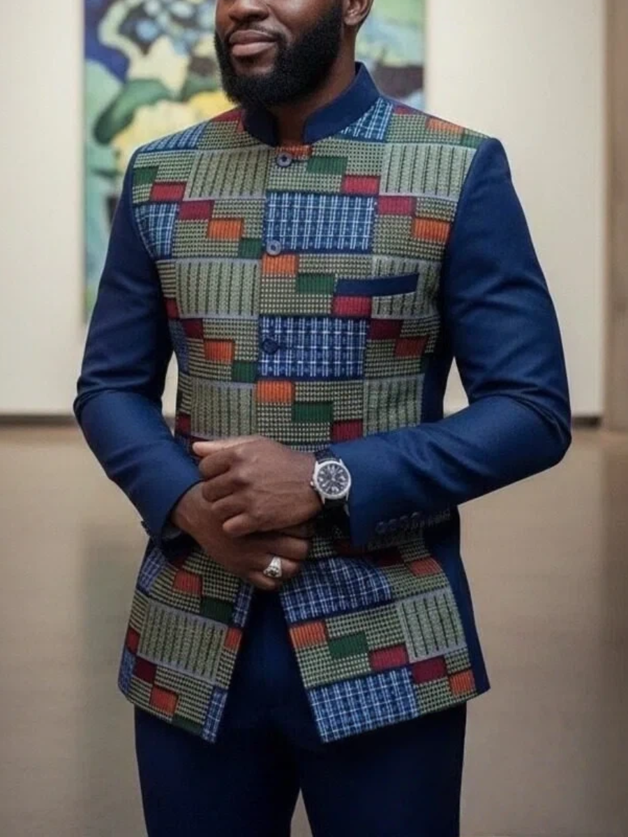 Classic Silk Top-Quality Fabric African Suit Men's Set Trousers