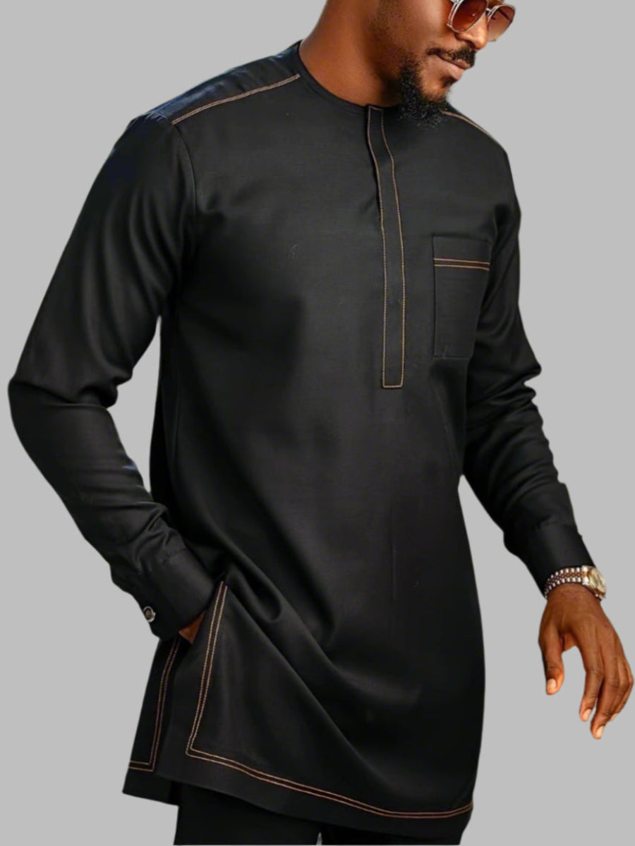 Classic Silk Top-Quality Fabric African Suit Men's Set Trousers