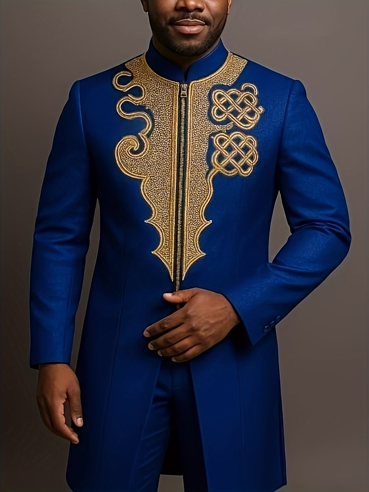 Classic Silk Top-Quality Fabric African Suit Men's Set Trousers