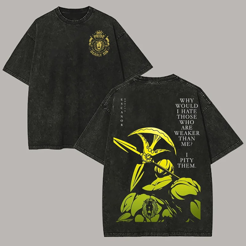 The Seven Deadly Sins Escanor Japanese Washed T-shirt