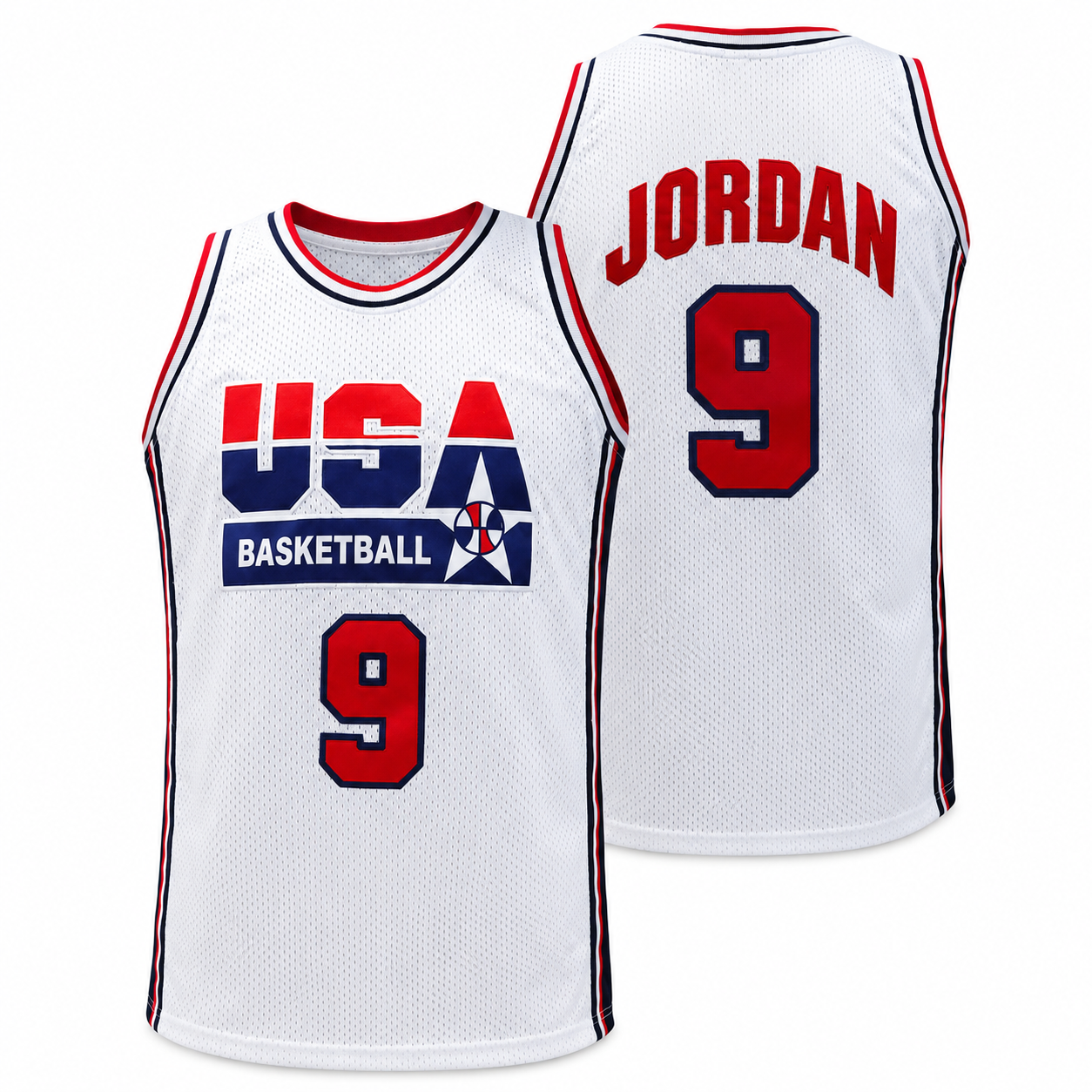 Vintage 1992 Barcelona Mesh Jersey - Men's Retro Legend 9 Basketball Tank Top