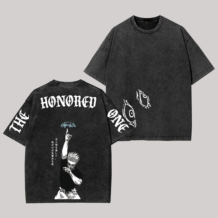 Jujutsu Kaisen Satoru Gojo Printed Unisex Washed T-Shirt