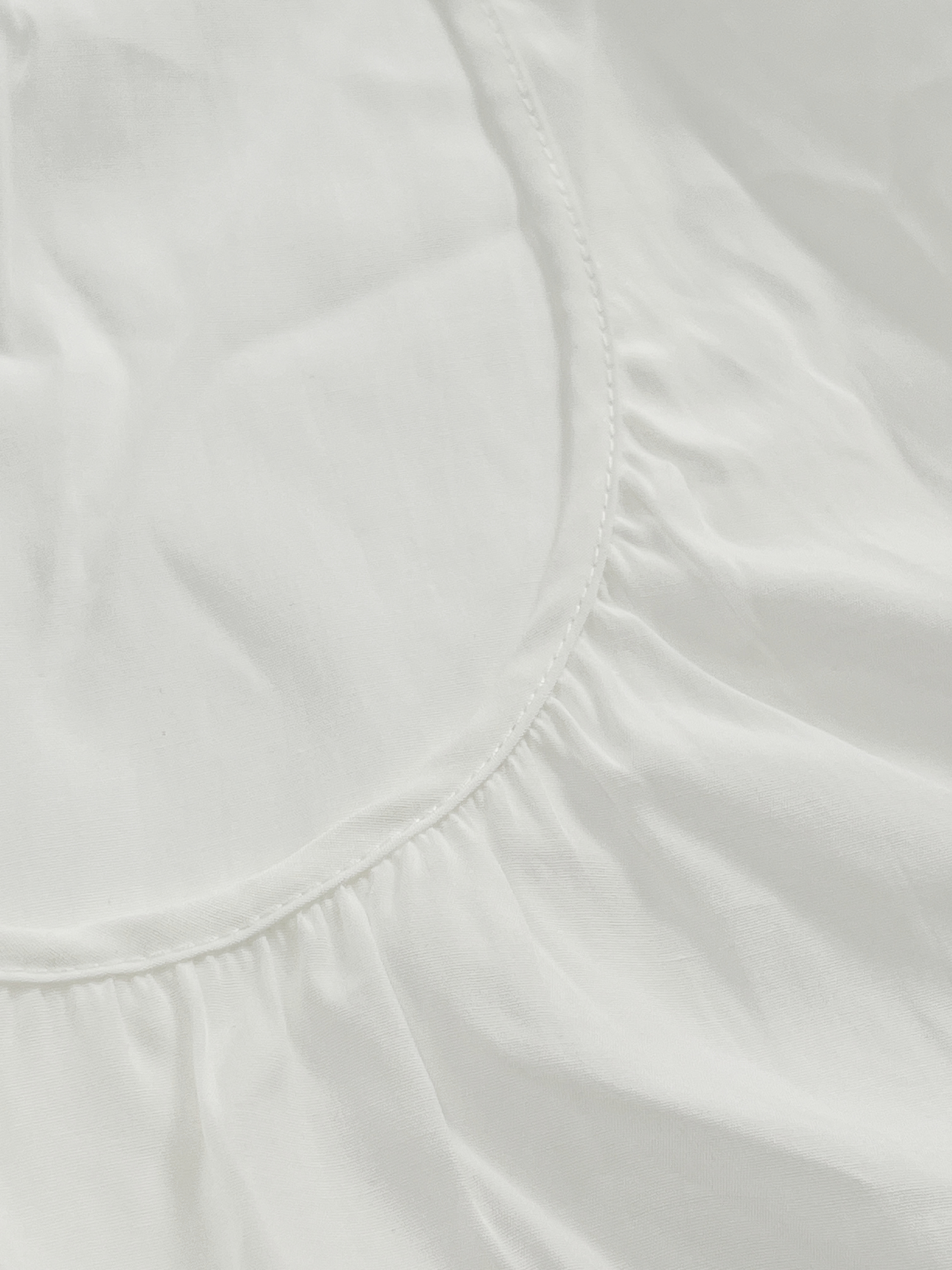 Women's White Spaghetti Strap Ruffle Hem Nightdress